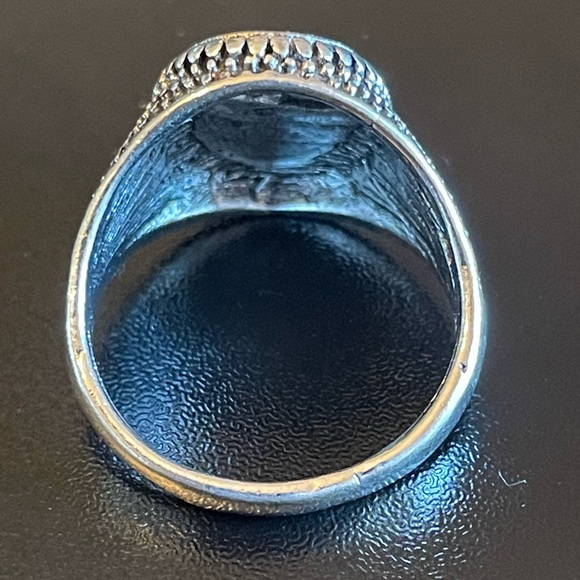 very cool black obsidian S925 silver ring - Picture 4 of 9